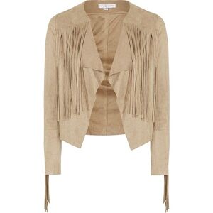 NWT Rare London Tan Fringe Jacket